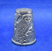 Naparstek Kolekcjonerski Cynowo - Ołowiany Pewter  - Sowa 