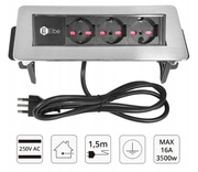 Gniazdo listwa wpuszczana w blat nadblatowa Elbe EL4703-IT 3x 230V