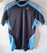Koszulka sportowa Adidas – granatowo-niebiesko-biała, lekka, rozmiar S/M