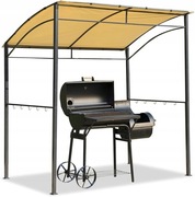 Pawilon grillowy 215 x 150 x 180/220 cm z daszkiem przeciwpożarowym stal