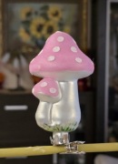 Bombki choinkowe 1szt. Grzybek muchomorek na klips retro styl kształtki