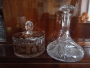 Bombonierka z kryształu ołowiowego + Karafka kryształowa Zestaw