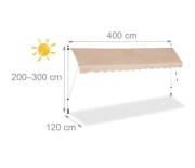 Markiza rozporowa balkonowa tarasowa 400 x 120