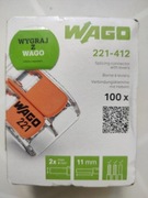 WAGO SZYBKOZŁĄCZKA DRUT/LINKA 2x4mm 221-412 100szt