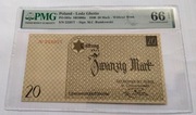 20 marek Getto Łódź 1940 - grading PMG 66 EPQ, Miłczak L6c