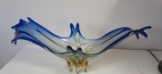 Patera Szkło Large sculptural blue MURANO glass centerpiece Vintage