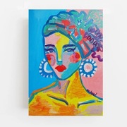 obraz do salonu portret kobiety w turbanie