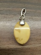 Srebrna zawieszka wisior z bursztynem medalion 925 świeta + gratis