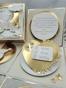 Exploding box Pamiątka NARODZINY dziecka lustrzane złoto personalizacja 