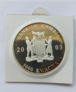 Moneta 1000 kwacha 2003 Zambia Jan Paweł II