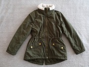 Zielona khaki ocieplana pikowana kurtka H&M 134
