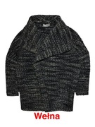 Piękna Bluza Kardigan Narzutka Glamorous L retro wełna ciepła wiskoza