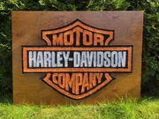 Harley Davidson logo techniką string art