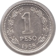 ARGENTYNA 1 peso 1958 KM# 57, AU