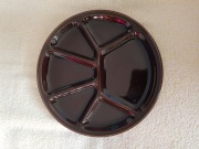 Talerz do Fondue na Przystawki Dipy Przekąski Brązowy 6 przegródek