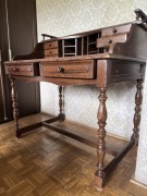 Dębowe biurko vintage / sekretarzyk z nadstawką