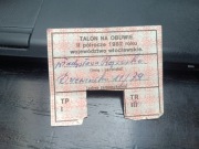 Kartka na buty, Talon na obuwie 