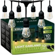 GIRLANDA ŚWIETLNA OGRODOWA 10m Żarówki 10LED E27 Zewnętrzna Lampki Ogrodowe