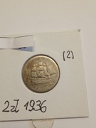 2 zł 1936 Żaglowiec moneta Ag 750/2/ 