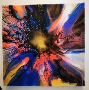 Obraz akryl pouring bloom