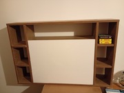 Biurko wiszące rozkładane MUSE dąb burgundzki/ biały połysk 