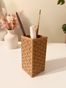 Jasnobrązowy organizer na biurko z Japońskim Wzorem Asanoha – NOOK.LA