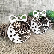 Bombka z imieniem, bombki świąteczne drewniane 