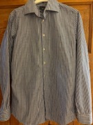 Koszula męska S w kratkę niebieska Jake"'s taliowana fit