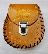 Urocza sakiewka Andorra ze skóry, ręcznie robiona, góralska, boho, etno