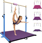 HomeSun Drążek gimnastyczny dla dzieci, wytrzymały kip bar z pierścieniami