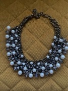 Kolia perły kryształy cekiny ciężkie ozdobne eleganckie vintage