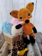 Lis na szydełku maskotka lisek rękodzieło handmade