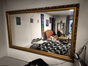 Lustro w zdobionej drewnianej ramie 184x109 cm