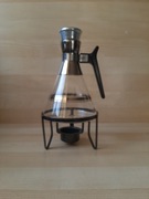 Karafka Inland Glass Company z podgrzewaczem styl Atomic Age USA lata 50