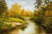 Nad rzeką - obraz olejny 