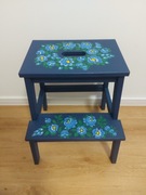 BEKVAM Taboret ze schodkiem IKEA Zalipiańskie malowanie 