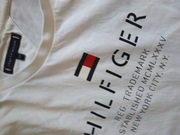 TOMMY HILFIGER__ BIAŁY T-SHIRT LOGO PRINT_  BDB___36