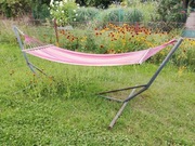 Hamak duży na stalowym stelażu 