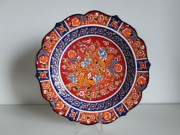 Piękny talerz ścienny z wzorem osmańskim, Hacivat Ceramic Factory, Kusadasi