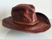 Vintage Kapelusz Skórzany Henschel Hat Co. USA Western Outback