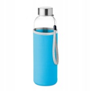 Butelka SZKLANA 500ml bidon 0,5l NEOPREN futerał pokrowiec z uchwytem blue
