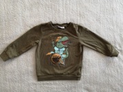 Zielona khaki bawełniana bluza interaktywna dinozaur 3d 98