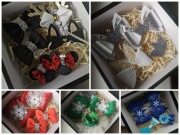 Kokardki spinki zestaw handmade prezent 