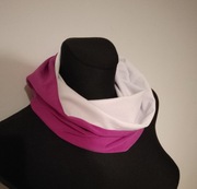 Komin tunel szal dwukolorowy amarant i biel