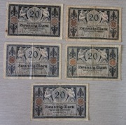 Banknot Niemcy 20 marek 1915 r.