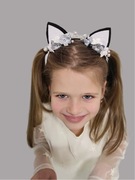 Opaska kot czarny z uszami Halloween przebranie kostium kota kocie uszy