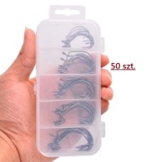 Haczyki wędkarskie do miękkich przynęt. 50 szt. 5 rozmiarów