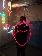 Serce Neon Ozdoba na Ścianę. Ludzkie Serce LED Reklama Świetlna