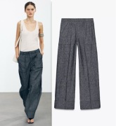 ZARA spodnie z lnem, kolekcja Zara Woman limited edition, r. 34/XS/S