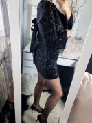 Sukienka damska wieczorowa błyszcząca cekinowa czarna S